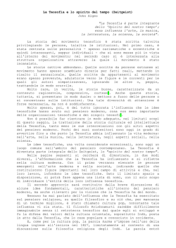 La Teosofia e lo spirito del tempo (Zeitgeist