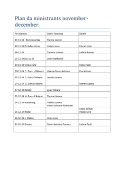Plan da ministrants november- december