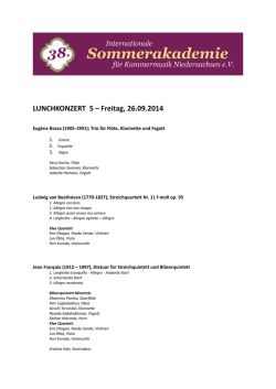 LUNCHKONZERT 5 &ndash; Freitag, 26.09.2014