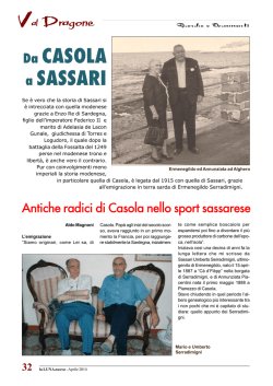 Da CASOLA a SASSARI