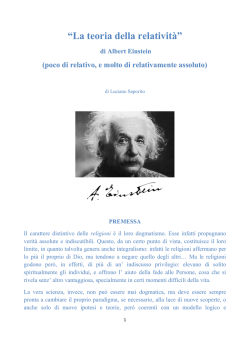 “La teoria della relatività” di Albert Einstein