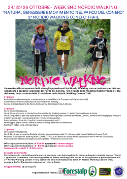 24/ 25/ 26 OTTOBRE - WEEK END NORDIC WALKING: