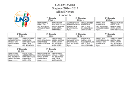 Calendario Allievi e GIovanissimi 14-15