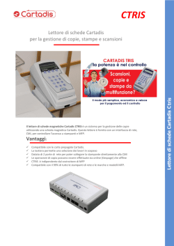Lettore di schede Cartadis per la gestione di copie, stampe e