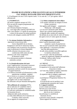 esame di statistica per gli enti locali e intermedi fac simile di esame