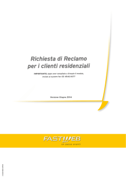 Richiesta di Reclamo per i clienti residenziali