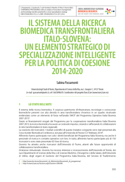 il sistema della ricerca biomedica transfrontaliera italo