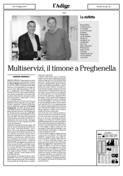 Multiservizi, il timone a Preghenella