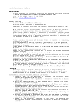 Curriculum vitae - Universit&agrave; della Calabria