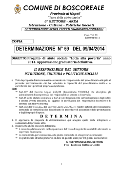 Determina n&deg;59/2014 - Gazzetta Amministrativa