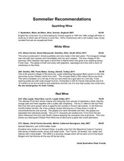 Sommelier Recommendations