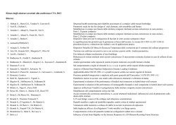 Elenco degli abstract accettati alla conferenza CTA 2013 Ricerca