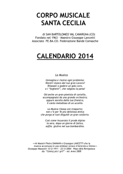 corpo musicale santa cecilia calendario 2014