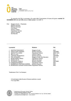 COMMISSIONI TESI 16 DICEMBRE ore 9