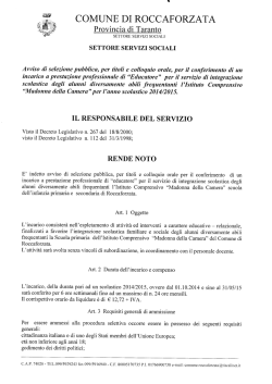 &igrave;i,##1.. - Comune di Roccaforzata