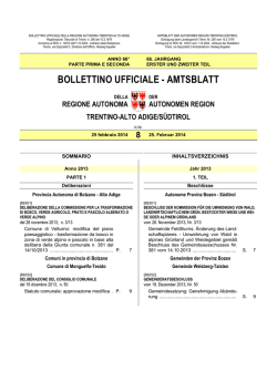 Bollettino - Regione Autonoma Trentino Alto Adige