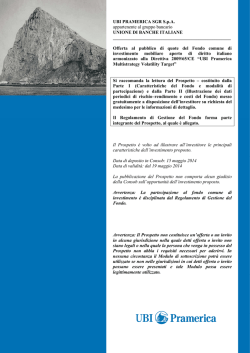 UBI PRAMERICA SGR S.p.A. appartenente al gruppo bancario