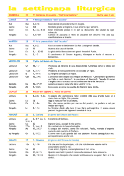 Settimana Liturgica - Comunit&agrave; Pastorale Magenta