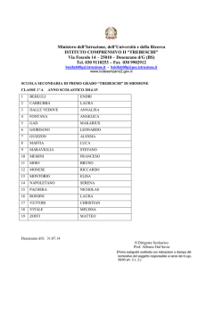 Composizione classi prime Scuola Secondaria di