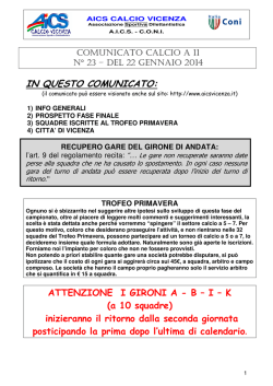 IN QUESTO COMUNICATO: