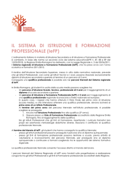 Il nuovo sistema IeFP 2014-2015