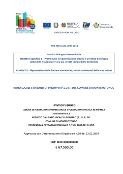 Avviso Pubblico Plus Intervento 5 Formazione