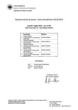Calendario Commissioni di Laurea triennale