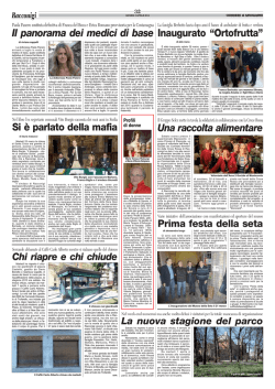 Il panorama dei medici di base Inaugurato &ldquo;Ortofrutta&rdquo;