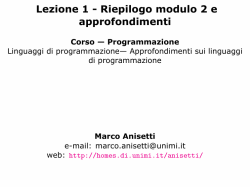 Approfondimenti sui linguaggi di programmazione