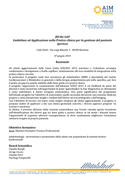 fill the GAP Guidelines ed Applicazione nella