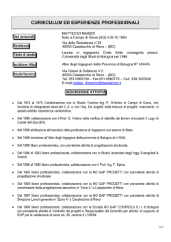 Curriculum ed esperienze professionali