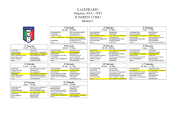 CALENDARIO Stagione 2014 - 2015 JUNIORES COMO Girone C