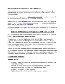 EVS with UNA Exchange: 1 September 2014 – 31 July