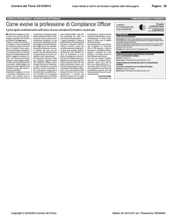 Come evolve la professione di Compliance Officer