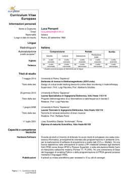 Curriculum Vitae Europass - Dipartimento SBAI