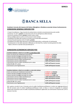Banca Sella: Strutture Ricettive - Unione del Commercio di Milano