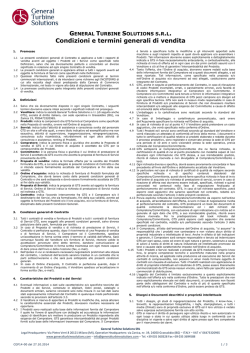 Condizioni e termini generali di vendita - GTS