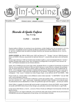 Ricordo di Guido Cafiero - Ordine Scout di San Giorgio