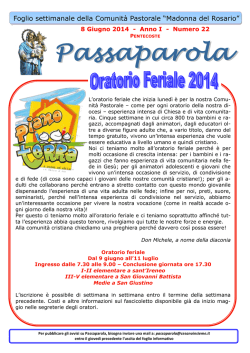 Passaparola 8 giugno 2014