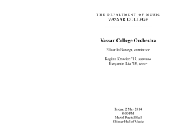 Vassar College Orchestra - Vassar College Music Department