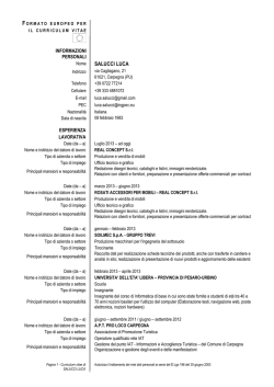 CV Salucci Luca 2014 - Comune di Carpegna