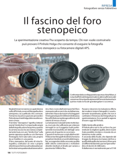 Il fascino del foro stenopeico