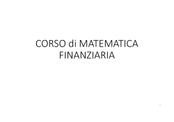 CORSO di MATEMATICA FINANZIARIA