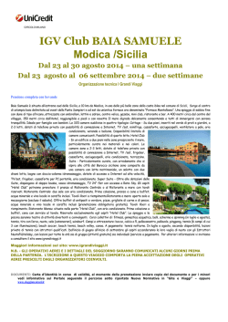 IGV Club BAIA SAMUELE Modica /Sicilia Dal 23 al 30