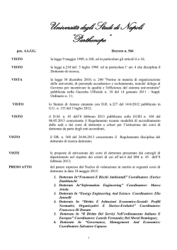 Bando - Universit&agrave; degli Studi di Napoli "Parthenope"