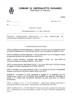 Determina n. 23 - ASSEGNAZIONE IMPEGNATIVA DI CURA