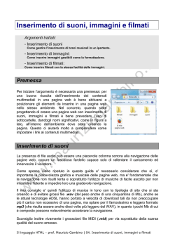 Inserimento di elementi multimediali