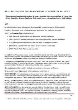 reti, protocolli di comunicazione e sicurezza nelle ict