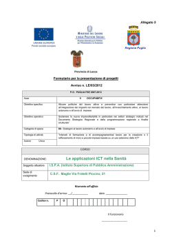 Le applicazioni ICT nella Sanità