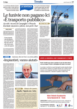 Le funivie non pagano Ici &laquo;&Egrave; trasporto pubblico&raquo;